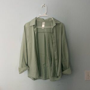 Sage Green Button-Down Shirt